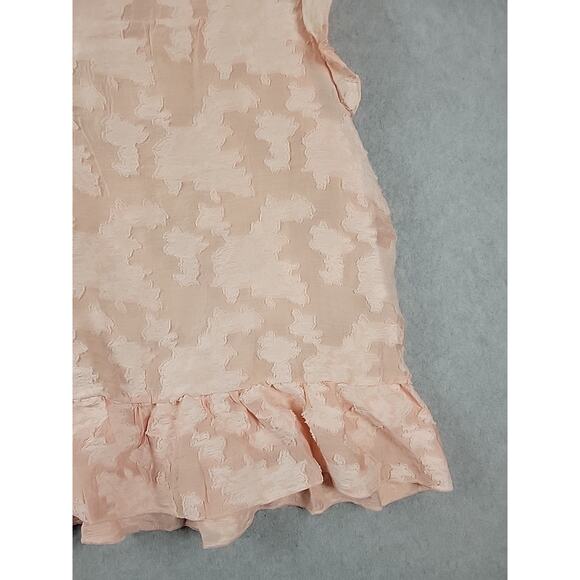 LC Lauren Conrad Peach Applique Floral Cap Sleeve Ruffled Top Women's Plus XXL - Picture 5 of 12